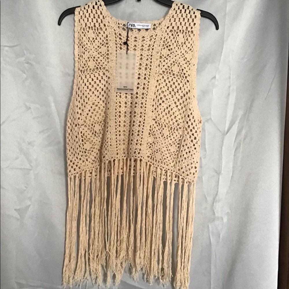ZARA fringe sweater NWT